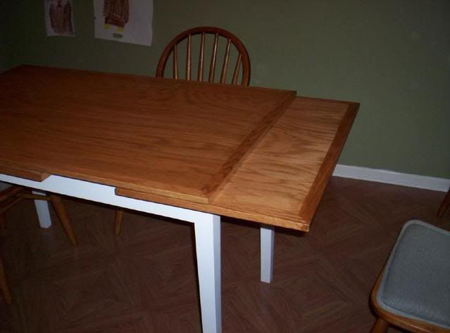 My drop leaf dining room table with painted base