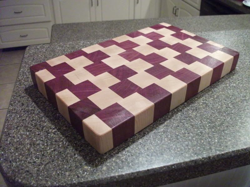  ve built: Purpleheart and Maple Cutting Board | Tom's Workbench