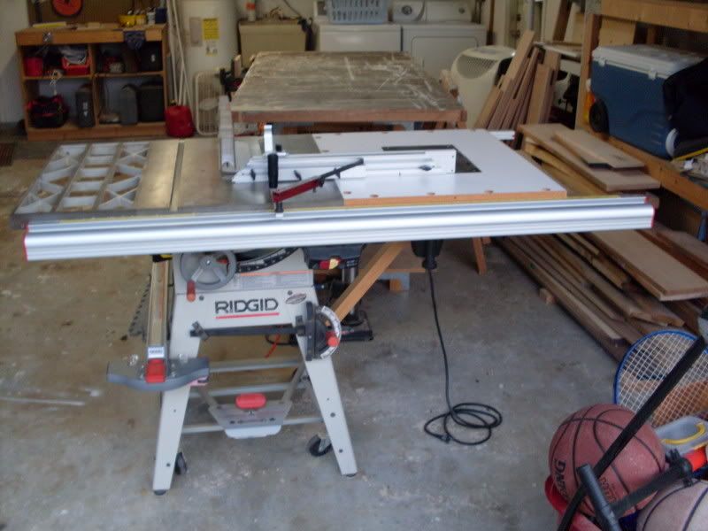 The table saw with the wing mounted router table
