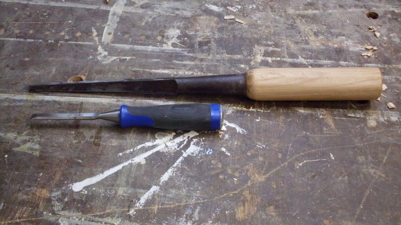 Mortising chisel with Blue Chip for comparison