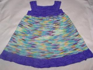 Crunchy Congo Knit Month- Hussey Hoots Knits <br>Discobaby Knits "Butterfly Skies" Kaia Dress<br>~12
