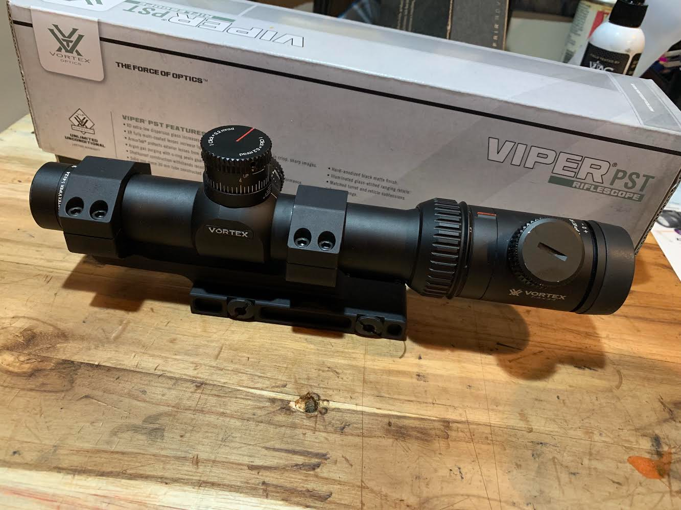 Vortex Viper Pst 1 4x24 Riflescope Tmcq Mrad Reticle W Qd Mi Mount
