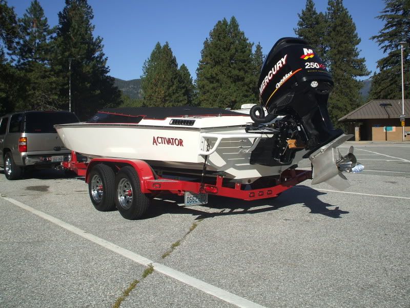 Outboard motor position for trailering