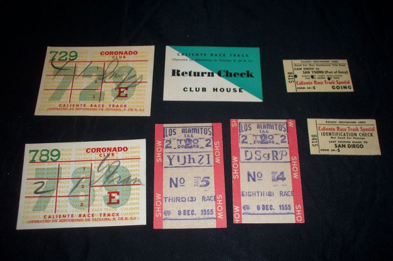 Caliente Horse Track Tickets 1955 Los Alamitos Bet Lot | eBay