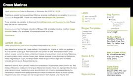 Blogger Template Green Marinee