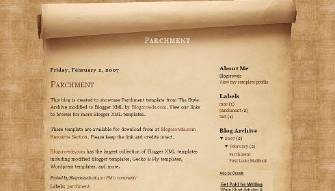 Blogger Template Parchment