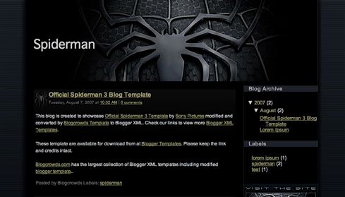 Blogger Template Spiderman