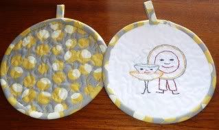 embroidered pot holders