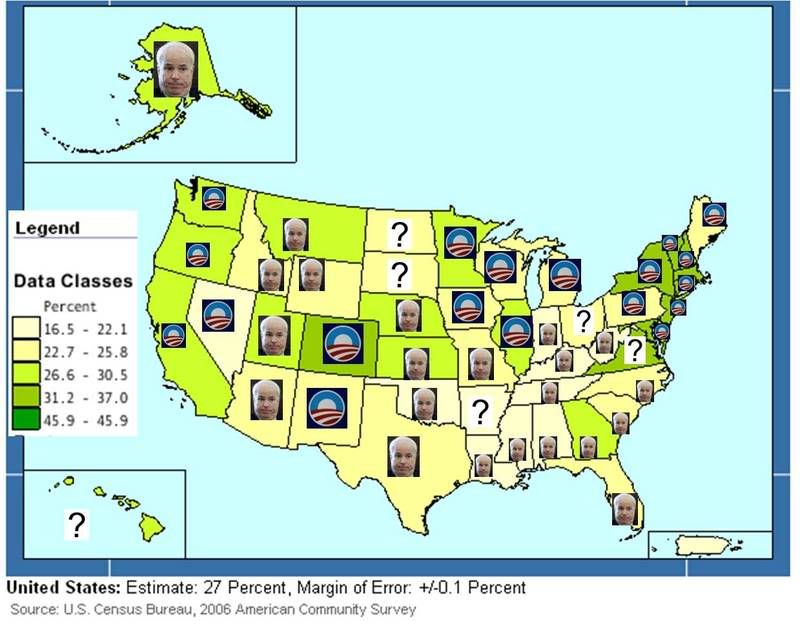 P25+ with Bachelor's Degree + McCain & Obama polling data