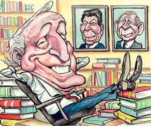Illustration of william f. buckley by kevin kallaugher, for the economist