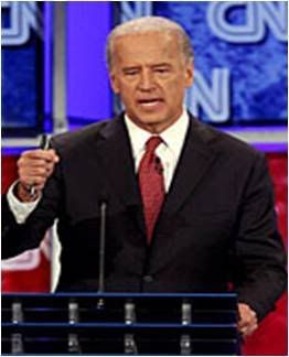 Joe Biden with patriotic CNN backdrop