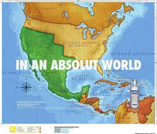 Absolut In an Absolut World ad - Mexico & U.S. borders