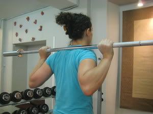 Good morning position of barbell on back