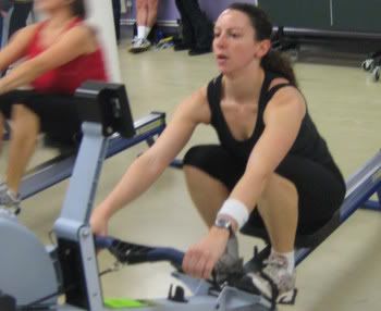 Interval training on a rowing machine