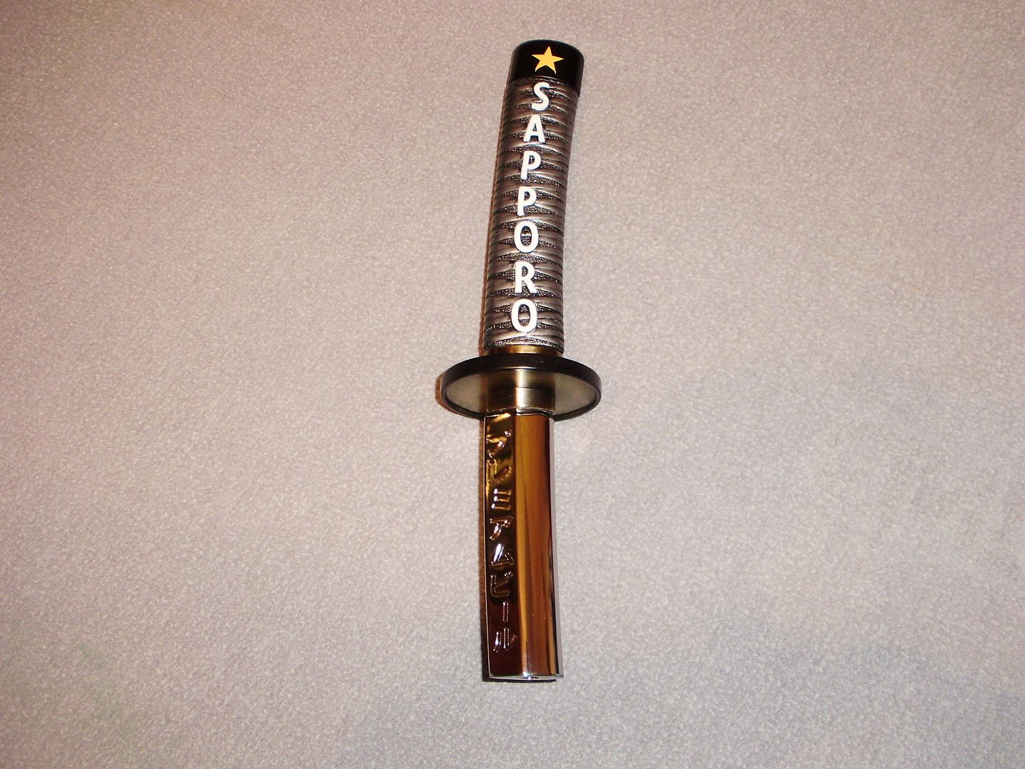 SAPPORO GOLD STAR PREMIUM BEER TAP HANDLE AWESOME FIGURAL SAMURAI SWORD MUST SEE eBay