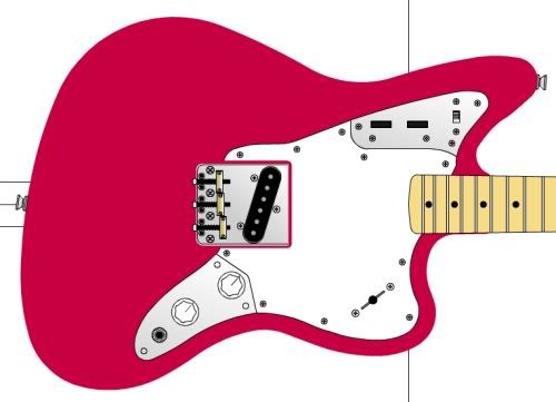 both the jazzmaster and jaguar have the jack on the front