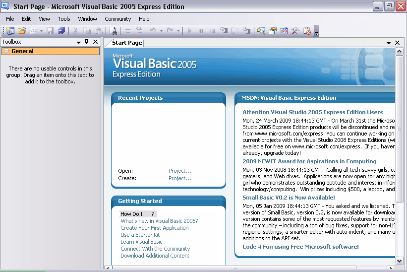 Free Microsoft Visual Studio Express 2005 Download