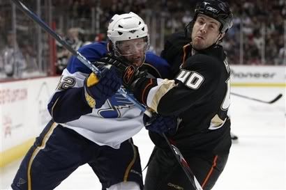 David Backes not scoring in Anaheim.