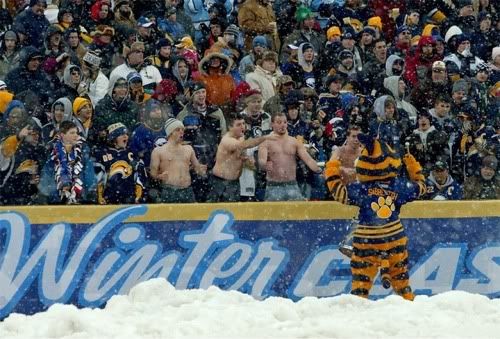 If you're going to sit about 50 yards from the ice in front row seats, you might as well do it drunk.