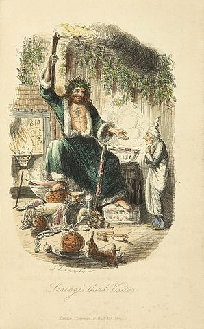 Scrooge's third visitor, from Charles Dickens: A Christmas Carol