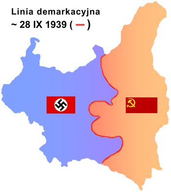 Line of demarcation between German and Soviet military forces after their joint invasion of Poland in September 1939