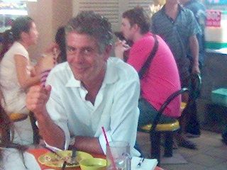 Chef Anthony Bourdain at Maxwell Food Centre, Singapore