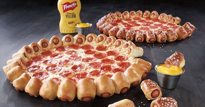Pizza Hut's hot dog crust pizza