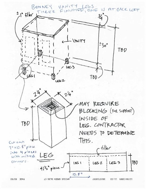 How to increase height of existing vanity