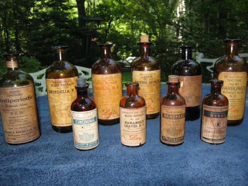 antique pharmacy bottles