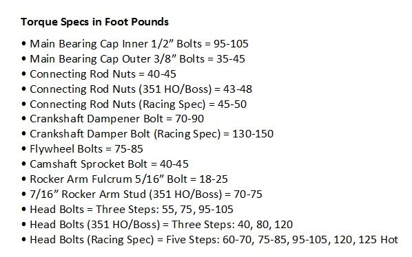 Ford 351 cleveland specs torque #10