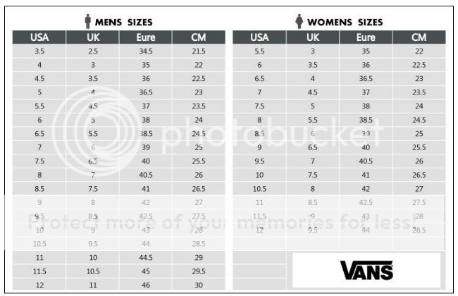 vans size chart cm women's off 56 