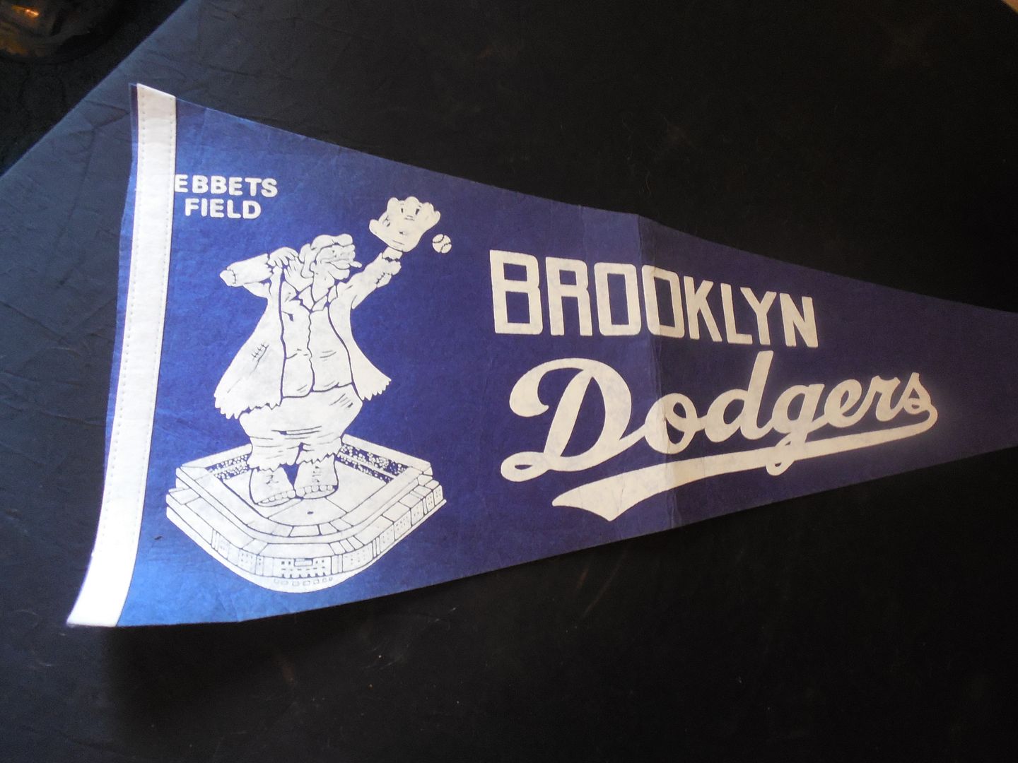 Vintage Brooklyn Dodgers Ebbets Field Pennant Baseball Flag | eBay