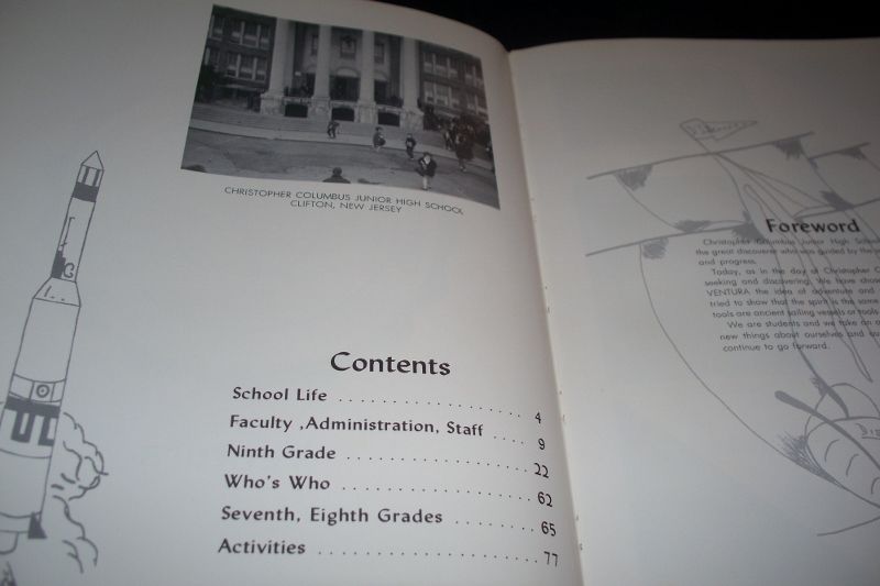 1963 Chris Columbus J High School Clifton NJ Yearbook  