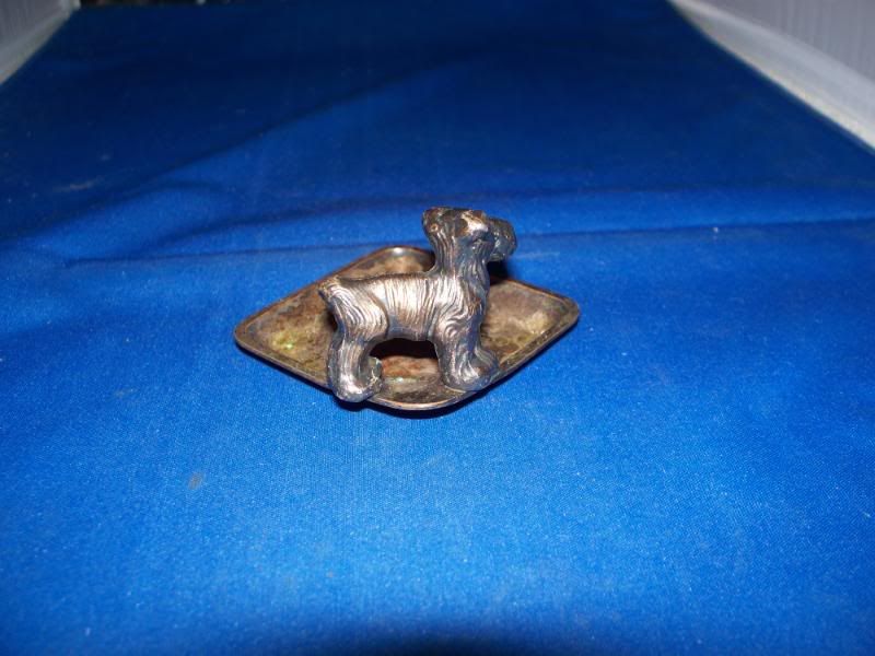 Vintage Cast Metal / Silverplate Ashtray Scottie Dog  