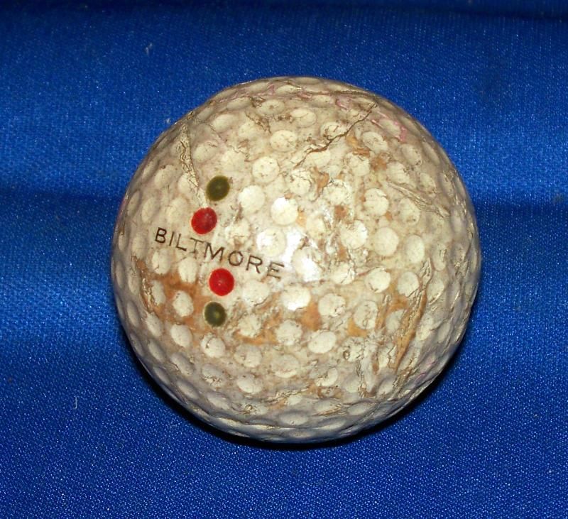 Vintage Antique Biltmore Quadruple Color Dot Golf Ball  