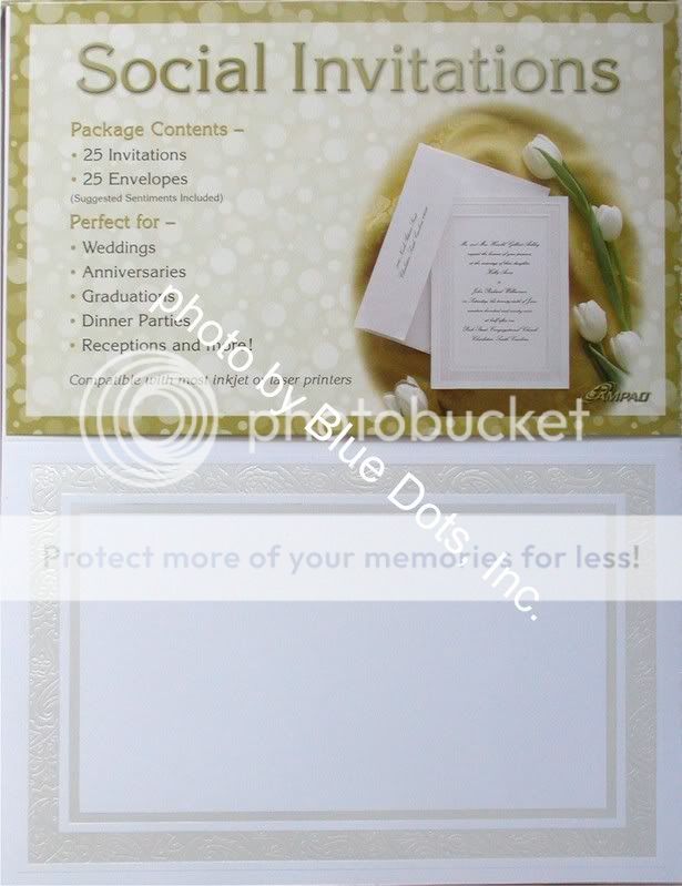 25 Ampad Social Invitations White Folded Pearl Embossed