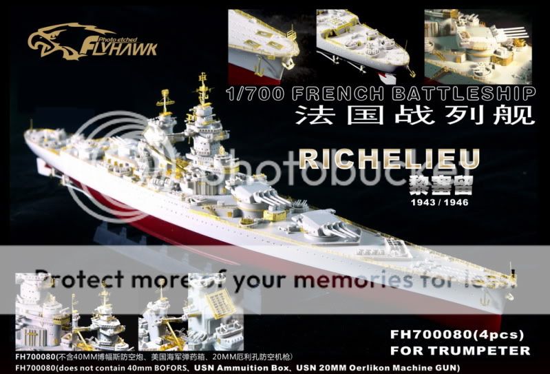 Photo Etched PE 1/700 French Battleship Richelieu 70080  