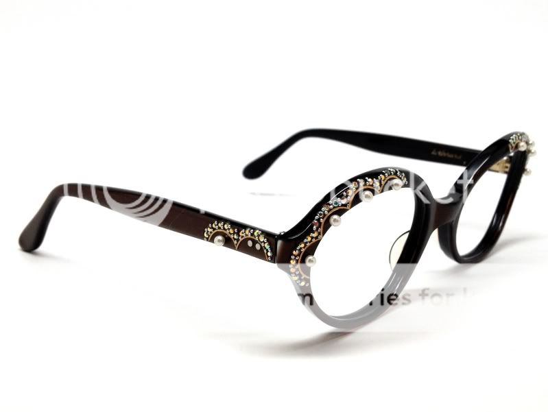 Vintage 1950s Trans World Eyewear L. Evrard Jeweled Pearl Frames from 