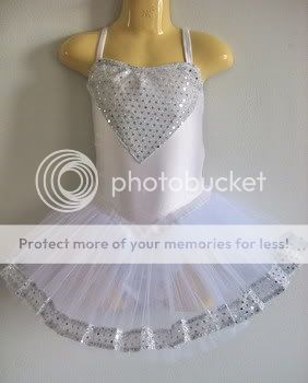 NEW Girls Ballet Sequins tutu Dance Costume   White L  