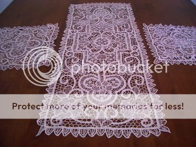 NEW Stunning Handmade Lace Doily Doilies Runner SET 3  