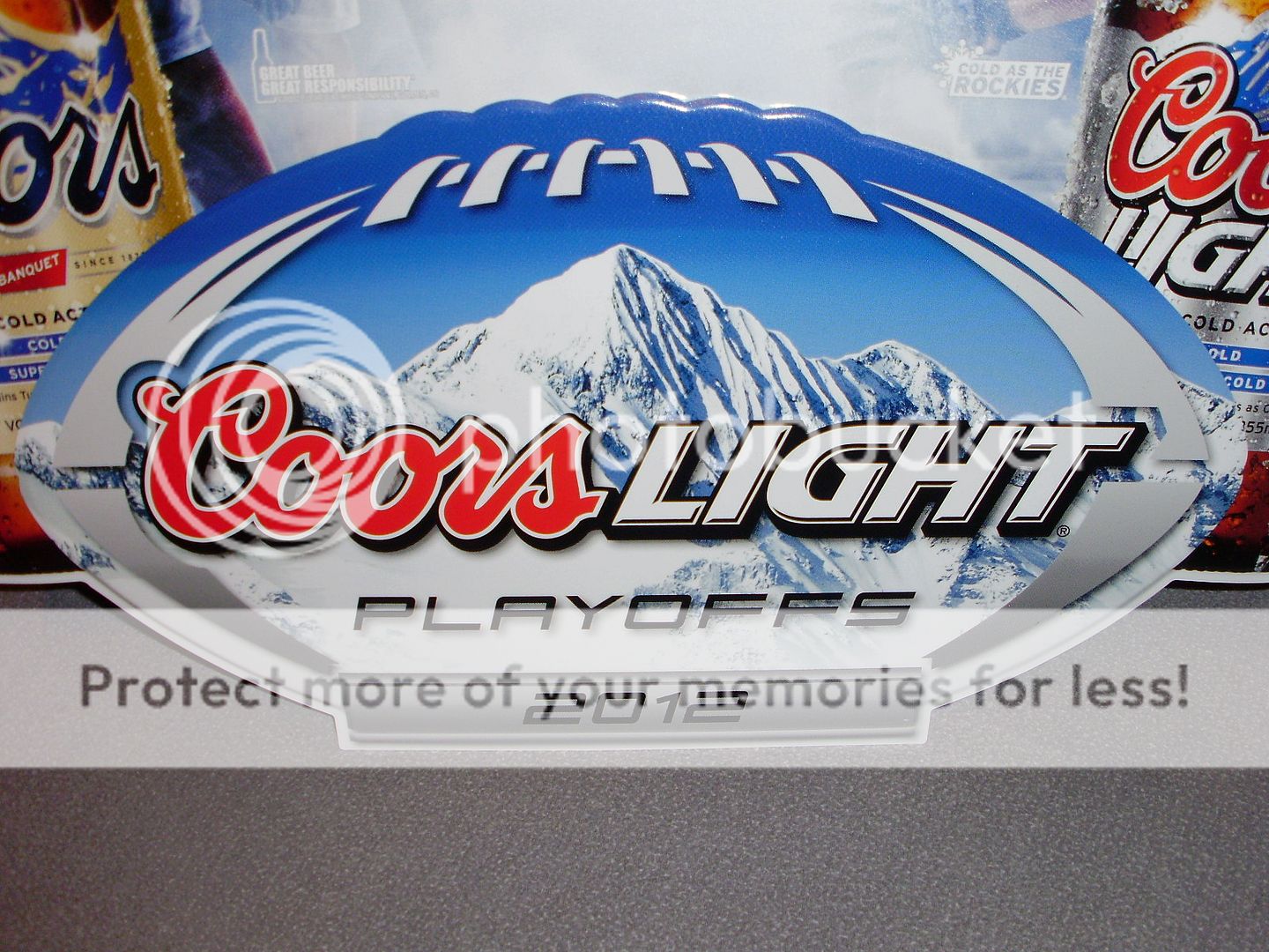 COORS & COORS LIGHT 2012 SUPER BOWL NFL FOOTBALL PLAYOFFS METAL BEER ...