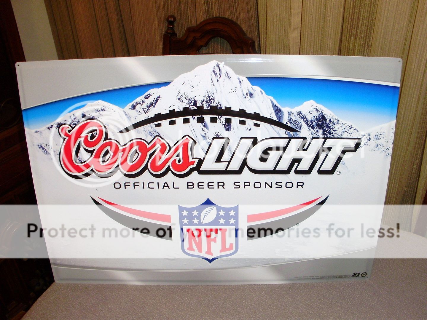 COORS LIGHT & NFL FOOTBALL BEER SIGN COORS OFFICIAL BEER SPONSOR OF NFL ...