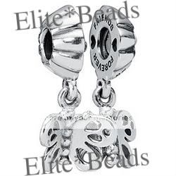 Authentic Pandora Two Part Dangle Butterfly Friends Forever 790531 