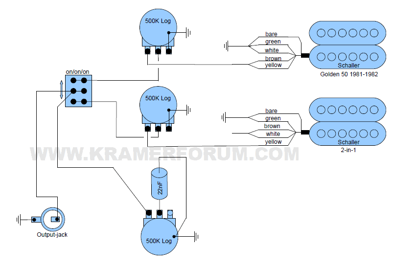 Kramer Wiring Diagrams - Welcome to the Kramer Forum dual sound humbucker wiring diagram 